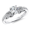 Scrolled Shoulder Milgrain Diamond Engagement Ring