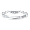 14K White Gold Curved Diamond Wedding Band