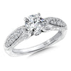 Pinched Pave Shoulder Diamond Engagement Ring