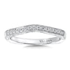 14K White Gold Curved Diamond Wedding Band