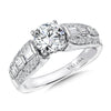 Baguette Pave Diamond Engagement Ring