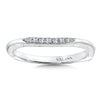 14K White Gold Curved Diamond Wedding Band