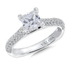 Princess Cut Pinched Shoulder Diamond Engagement Ring