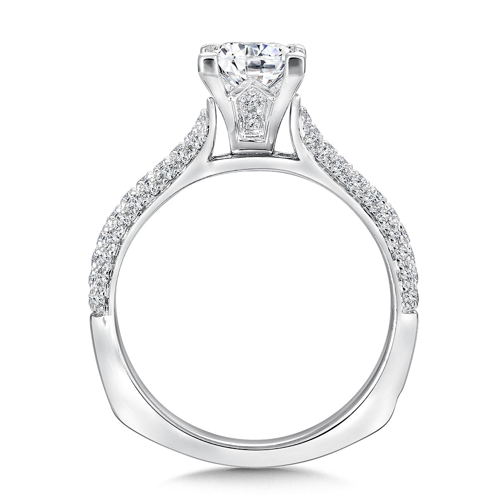 Princess Cut Pinched Shoulder Diamond Engagement Ring