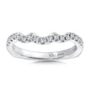 14K White Gold Curved Diamond Wedding Band