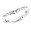 14K White Gold Curved Diamond Wedding Band