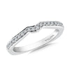 14K White Gold Curved Diamond Wedding Band