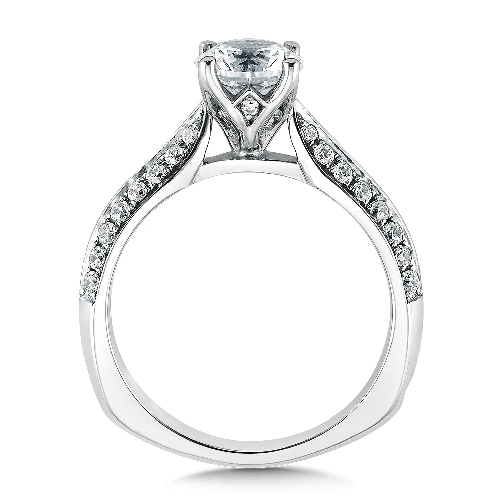 14K White Gold Engagement Ring