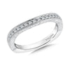 14K White Gold Curved Diamond Wedding Band