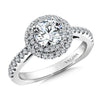 14K White Gold Double Halo Diamond Engagement Ring