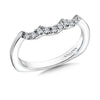 14K White Gold Curved Diamond Wedding Band