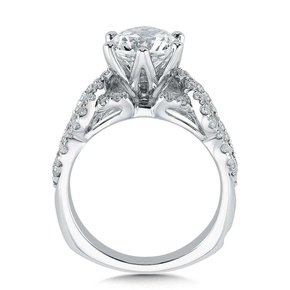 14K White Gold Diamond Engagement Ring