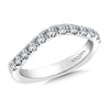 14K White Gold Curved Diamond Wedding Band