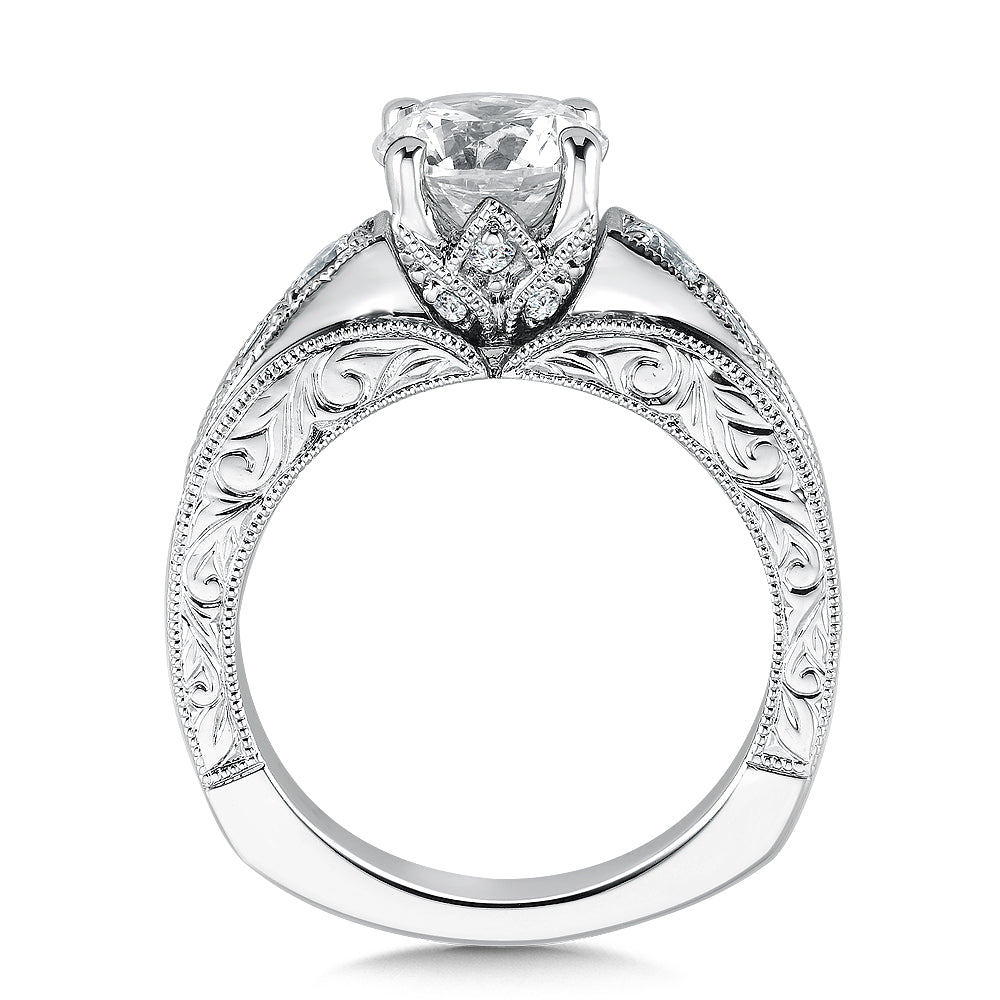 14K White Gold Diamond Engagement Ring