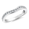 14K White Gold Curved Channel Set Diamond Wedding Band