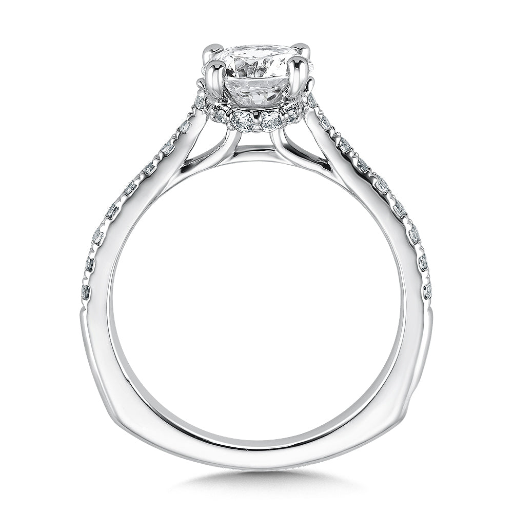 14K White Gold Diamond Engagement Ring