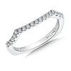 14K White Gold Curved Diamond Wedding Band