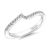 14K White Gold Curved Diamond Wedding Band