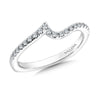 14K White Gold Curved Diamond Wedding Band