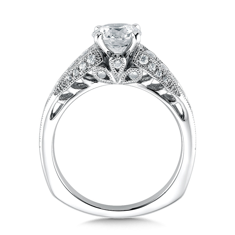 14K White Gold Diamond Engagement Ring