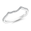 14K White Gold Curved Diamond Wedding Band