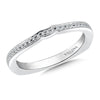 14K White Gold Curved Diamond Wedding Band