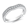 14K White Gold Curved Diamond Wedding Band