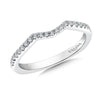 14K White Gold Curved Diamond Wedding Band