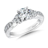 14K White Gold Accent Stone Style Engagement Ring
