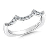 14K White Gold Curved Diamond Wedding Band
