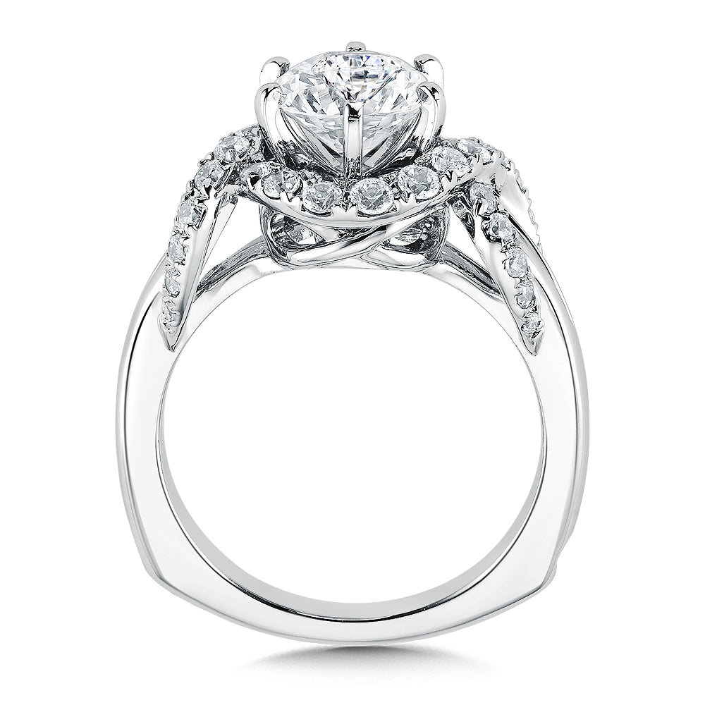 14K White Gold Engagement Ring