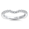 14K White Gold Curved Diamond Wedding Band