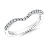14K White Gold Curved Diamond Wedding Band