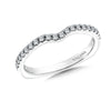 14K White Gold Curved Diamond Wedding Band