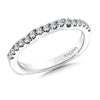 14K White Gold Curved Diamond Wedding Band