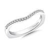 14K White Gold Curved Diamond Wedding Band
