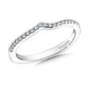 14K White Gold Curved Diamond Wedding Band