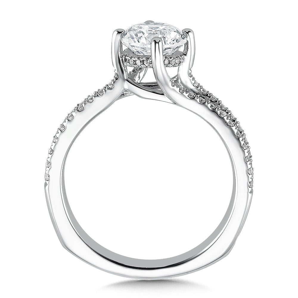 14K White Gold Diamond Engagement Ring