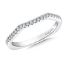 14K White Gold Curved Diamond Wedding Band