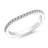 14K White Gold Curved Diamond Wedding Band