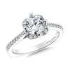 14K White Gold Floral Shape Halo Engagement Ring