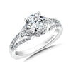 Floral Shape Halo Diamond Engagement Ring
