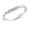 14K White Gold Curved Diamond Wedding Band
