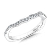 14K White Gold Curved Diamond Wedding Band