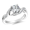 14K White Gold Twisted Bypass Diamond Engagement Ring