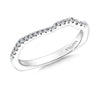 14K White Gold Curved Diamond Wedding Band