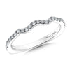 14K White Gold Curved Diamond Wedding Band