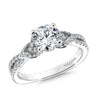 Chevron Clip Split Band Diamond Engagement Ring