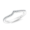 14K White Gold Curved Diamond Wedding Band