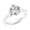 14K White Gold Solitaire Diamond Accent Engagement Ring